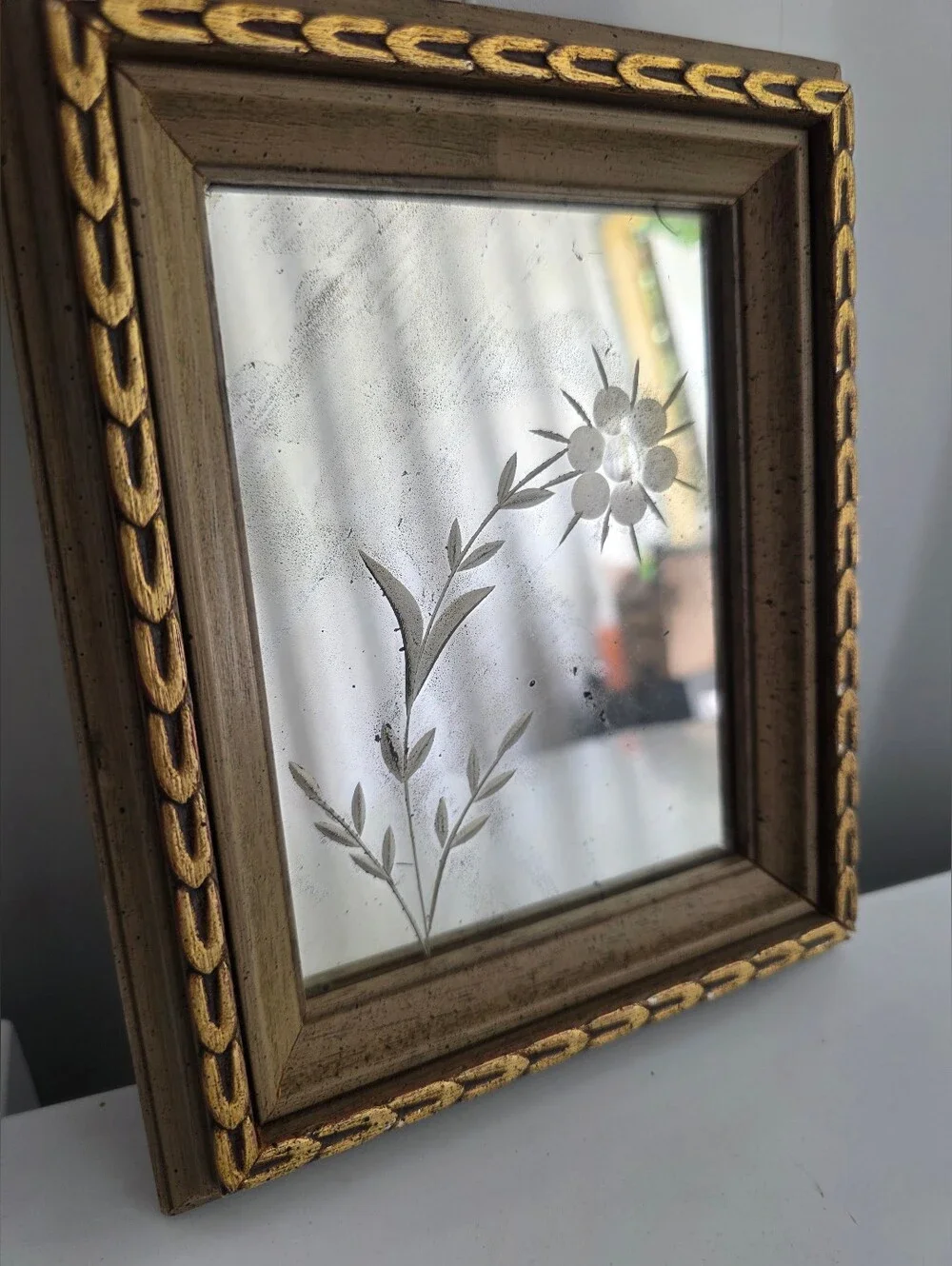 Vintage Etched Mirror